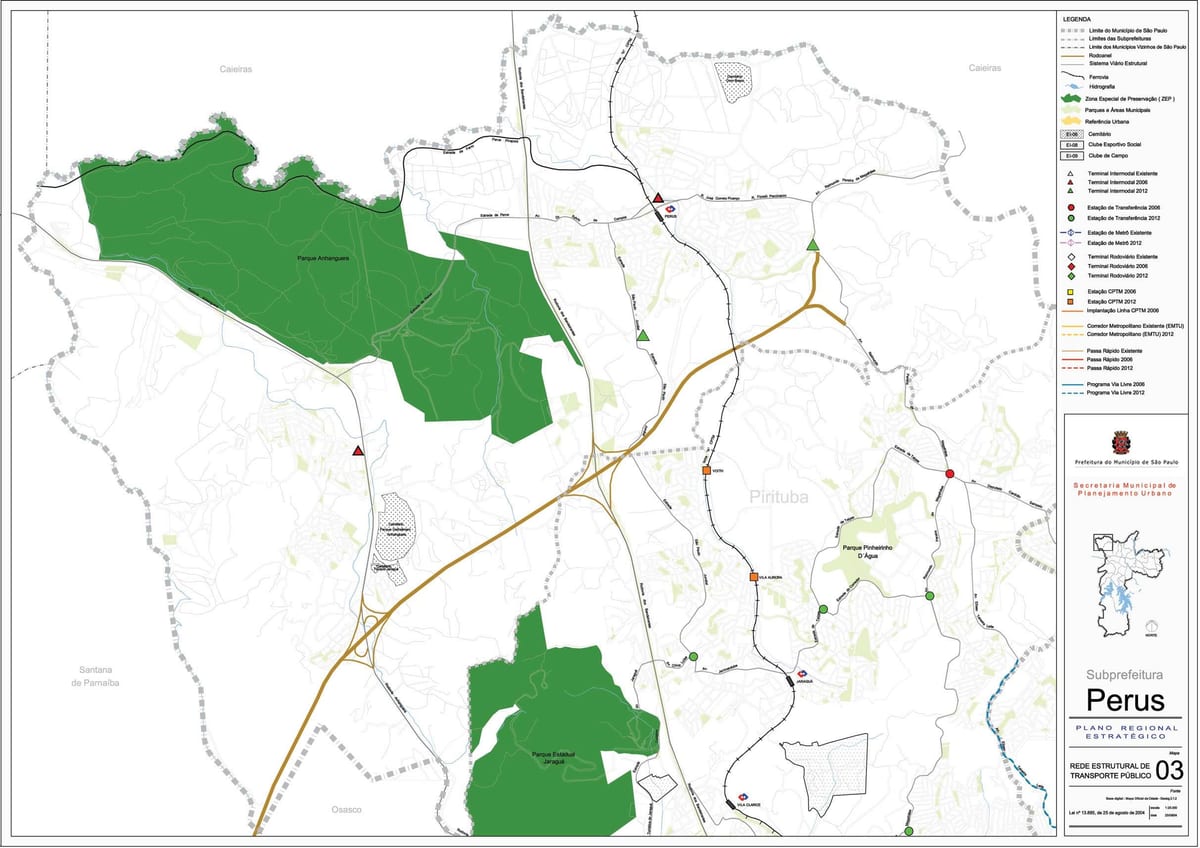 Mapa ng Perus São Paulo - Pampublikong transports