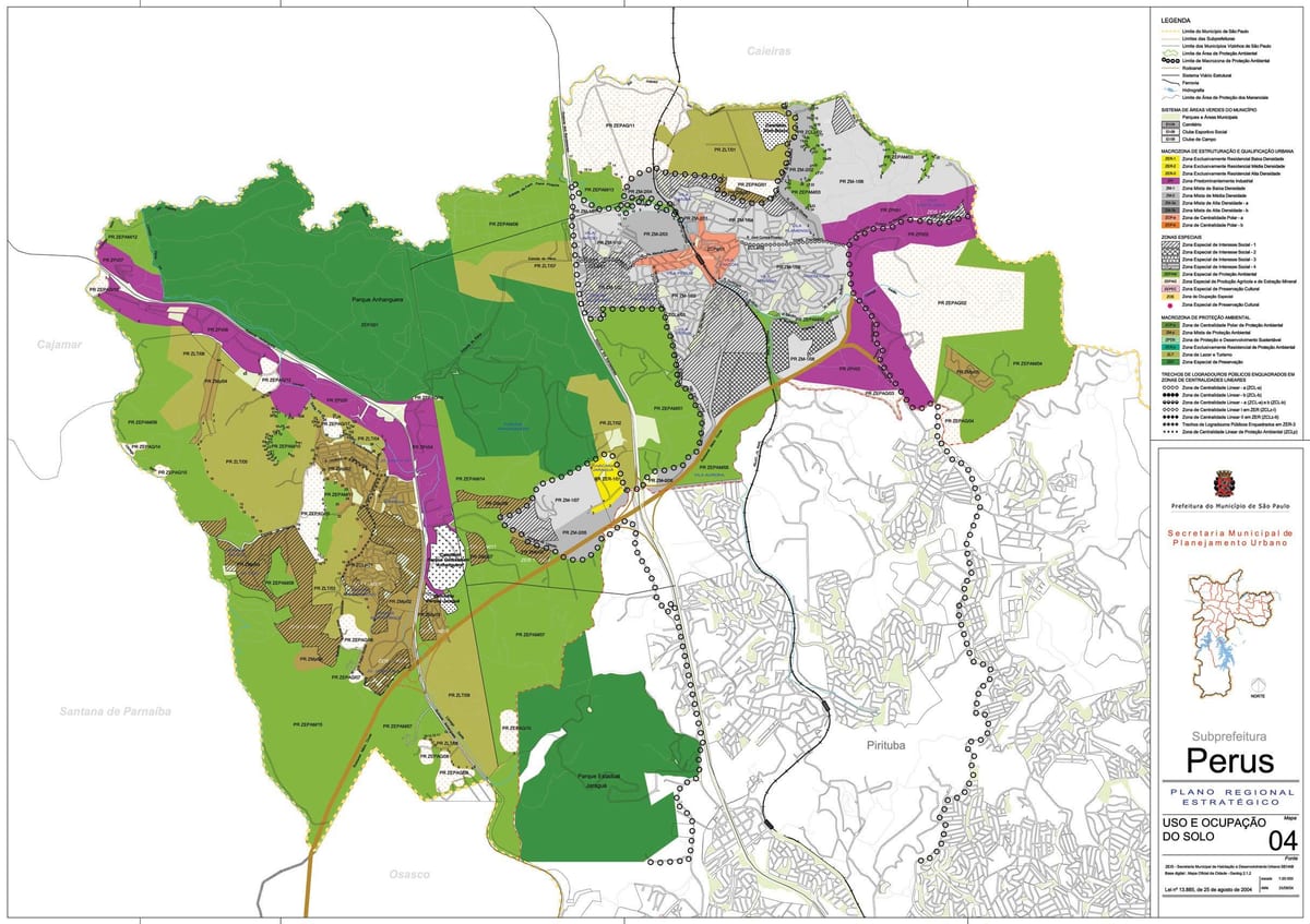 Mapa ng Perus São Paulo - Okupasyon ng lupa