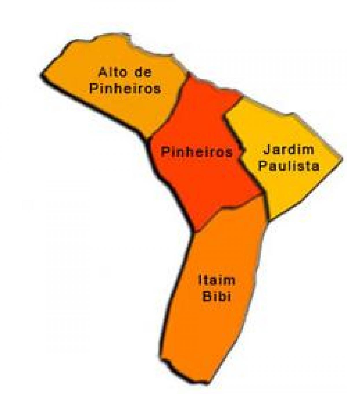 Mapa ng Pinheiros sub-prefecture