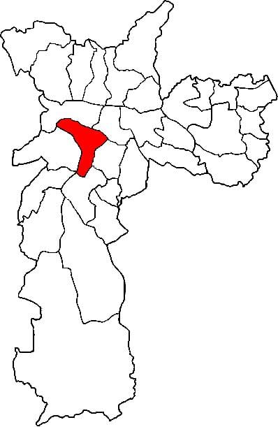 Mapa ng Pinheiros sub-prefecture São Paulo