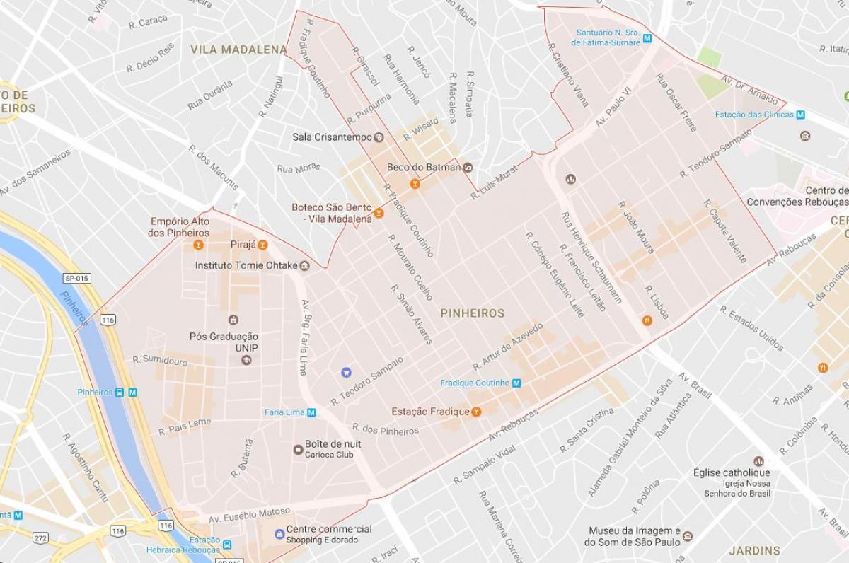 Mapa ng Pinheiros São Paulo