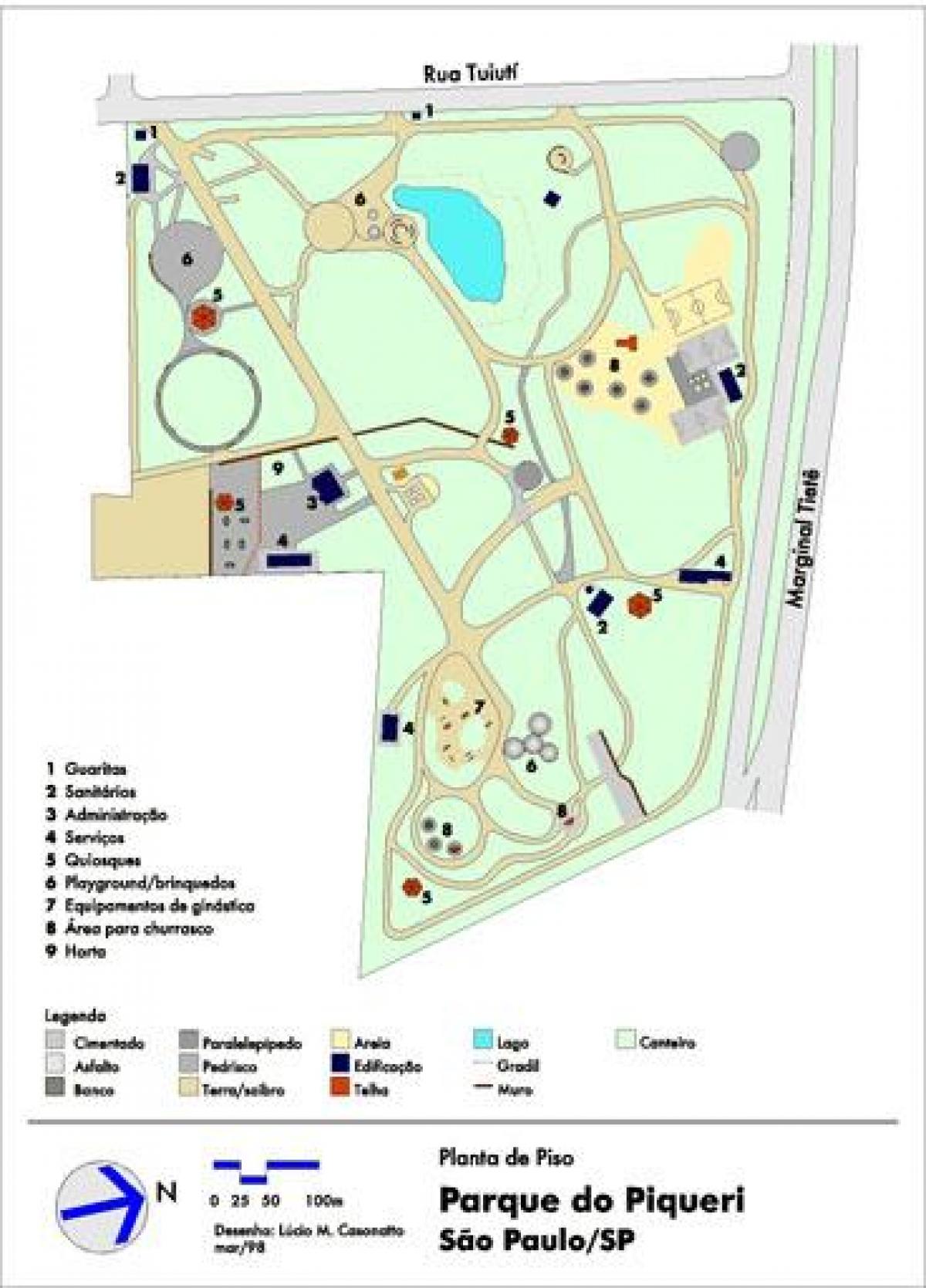 Mapa ng Piqueri São Paulo Park