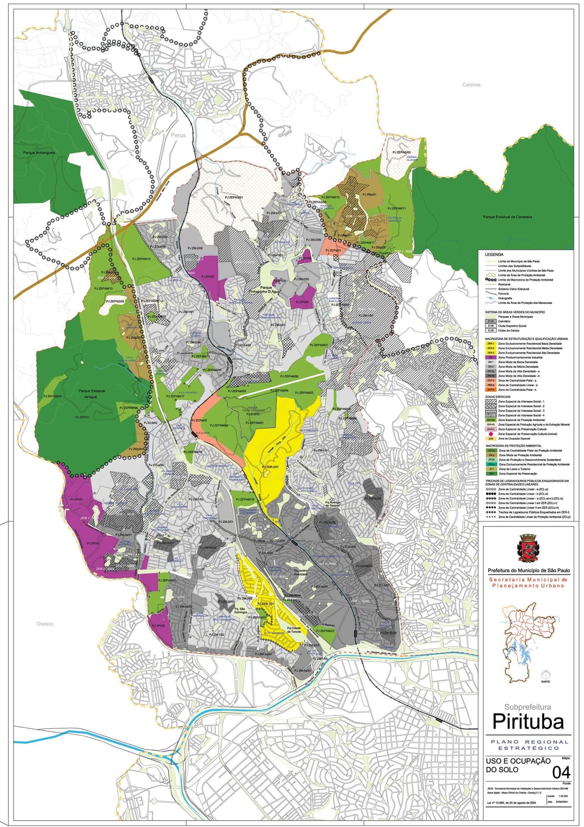 Mapa ng Pirituba-Jaraguá São Paulo - Okupasyon ng lupa