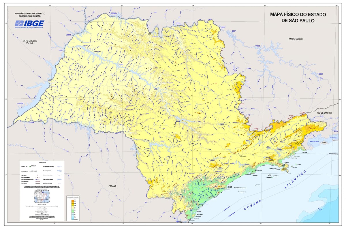 Mapa ng relief São Paulo