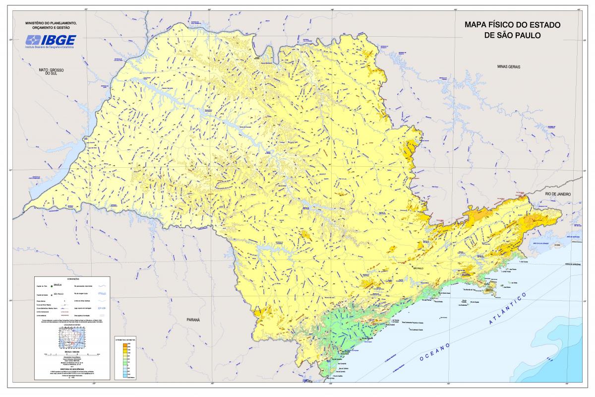 Mapa ng relief São Paulo