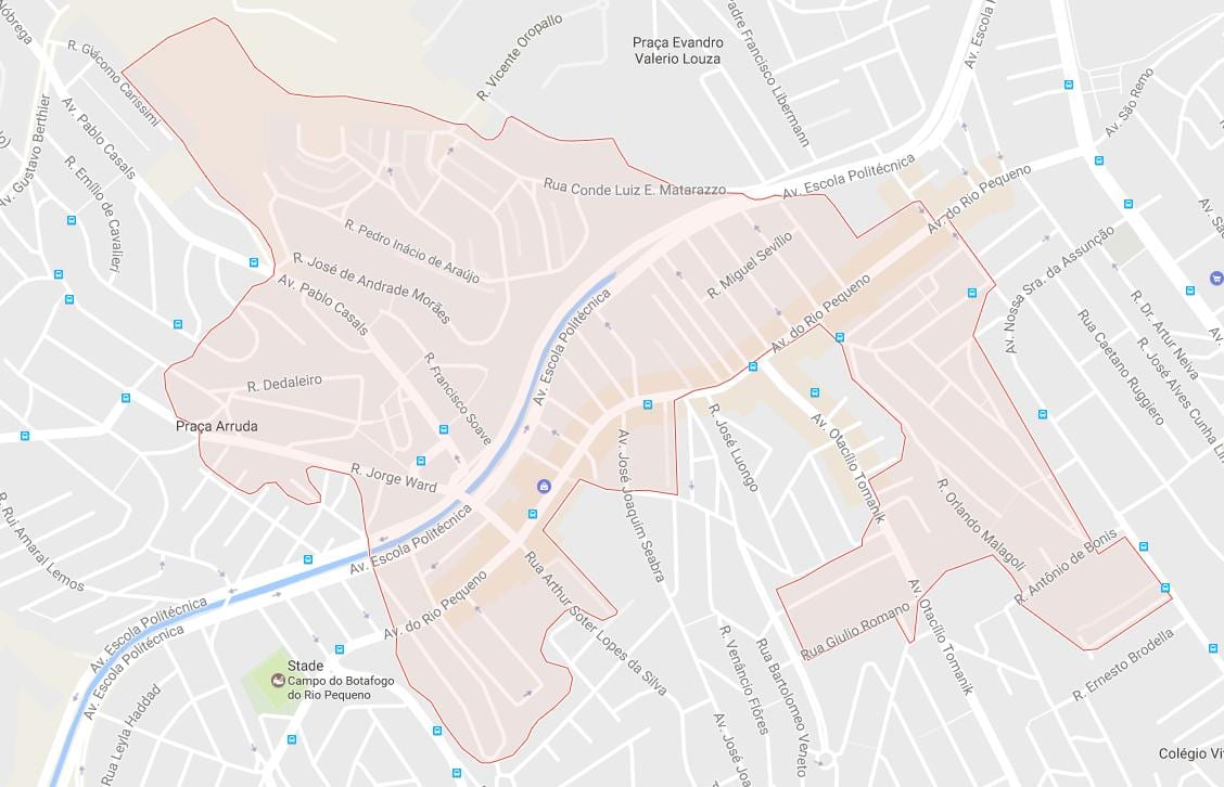 Mapa ng Rio Pequeno São Paulo