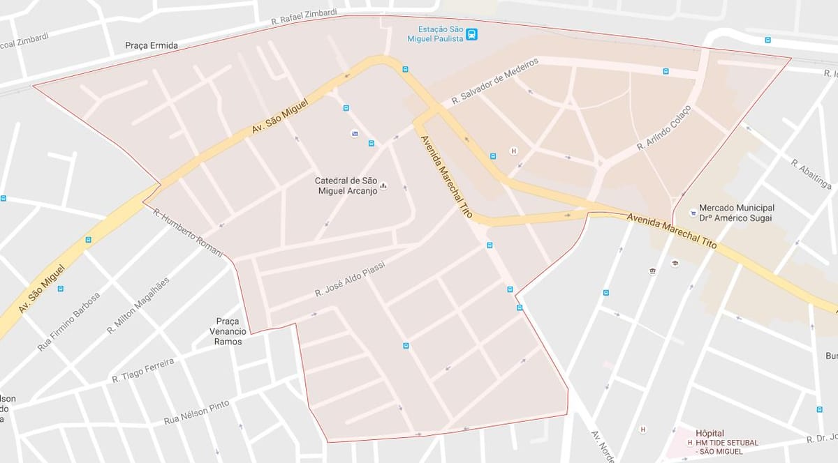 Mapa ng São Miguel Paulista São Paulo
