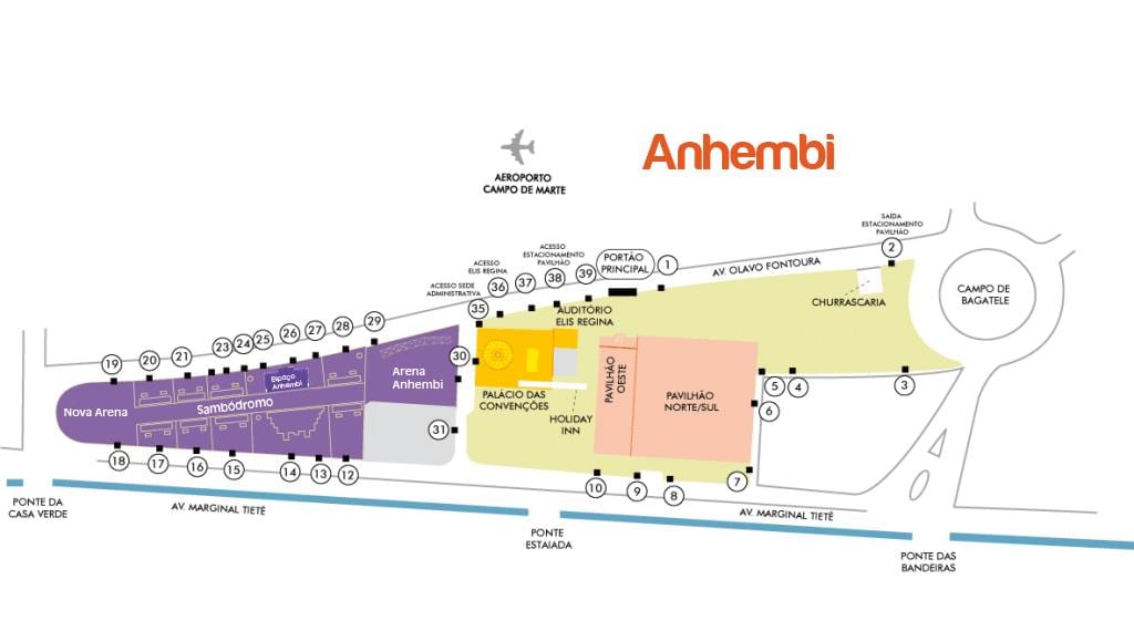 Mapa ng São Paulo Anhembi