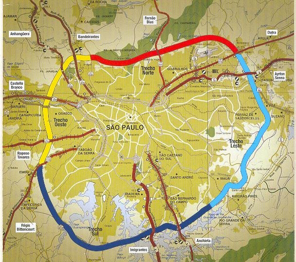 Mapa ng São Paulo beltway