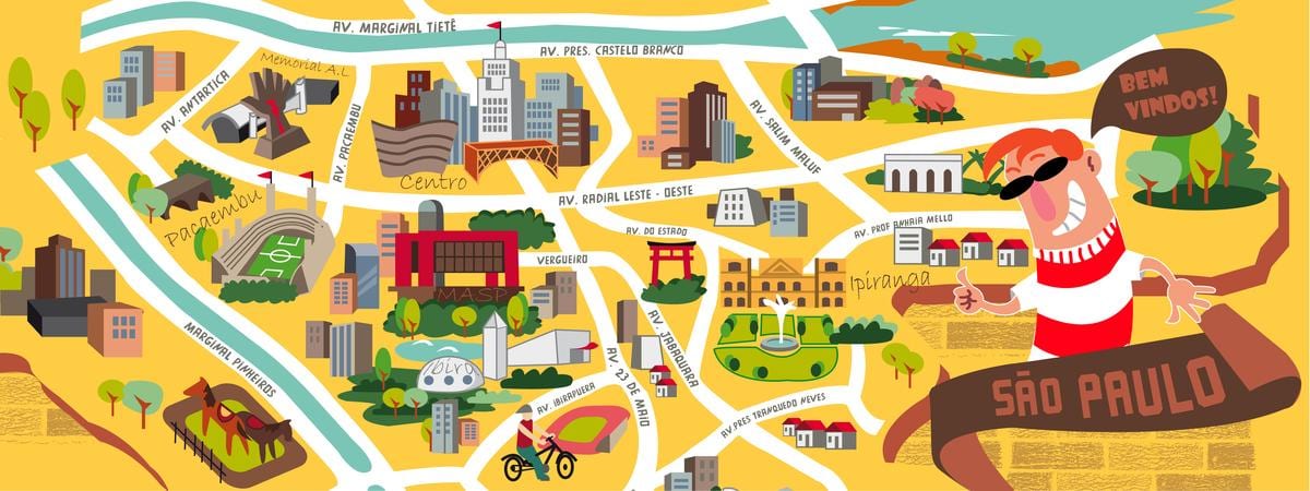 Mapa ng São Paulo disenyo