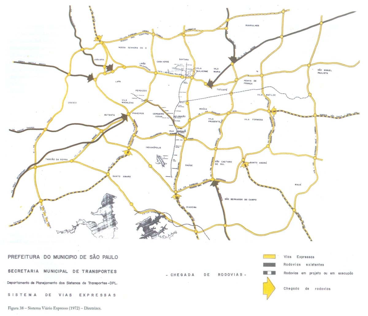 Mapa ng São Paulo express lane