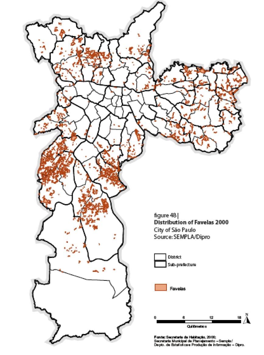 Mapa ng São Paulo favelas