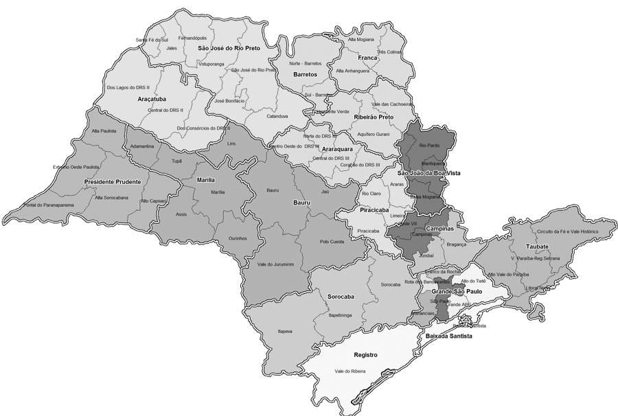 Mapa ng São Paulo itim at puti