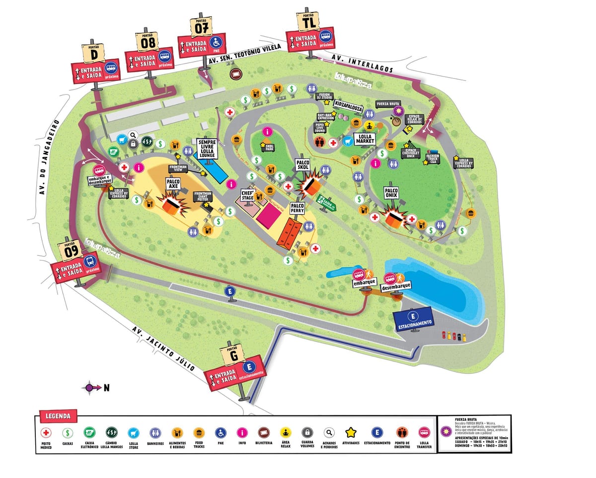 Mapa ng São Paulo lollapalooza