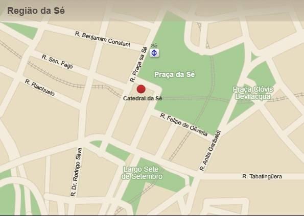 Mapa ng metropolitan cathedral ng São Paulo