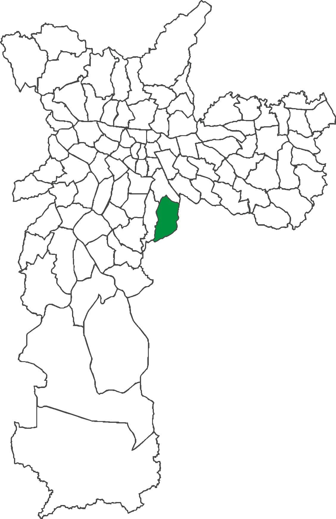 Mapa ng distrito Sacomã