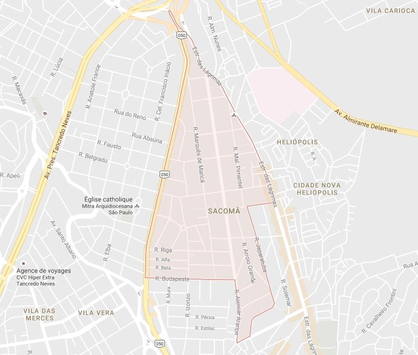 Mapa ng Sacomã São Paulo