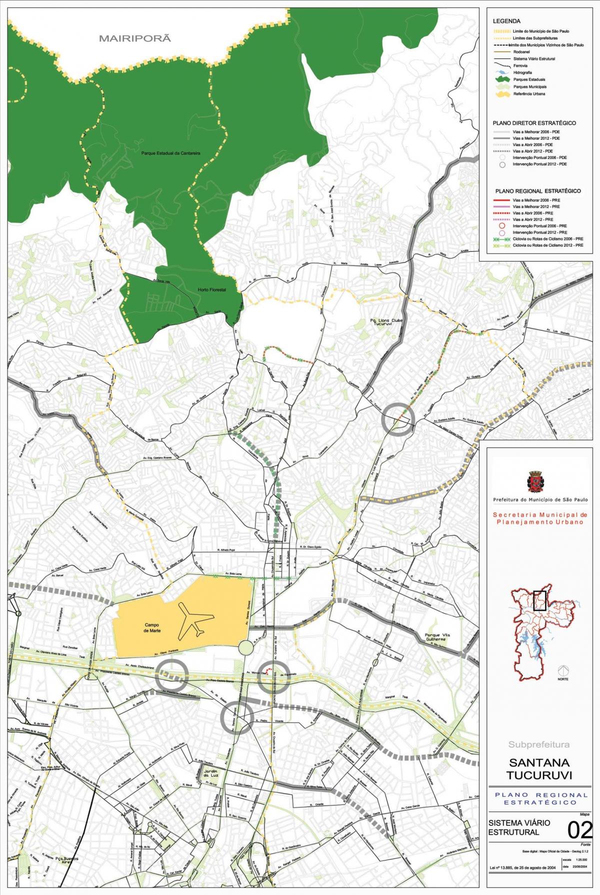 Mapa ng Santana São Paulo - Kalsada