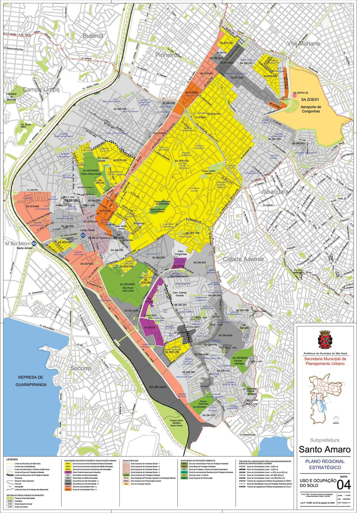 Mapa ng Santo Amaro São Paulo - Okupasyon ng lupa
