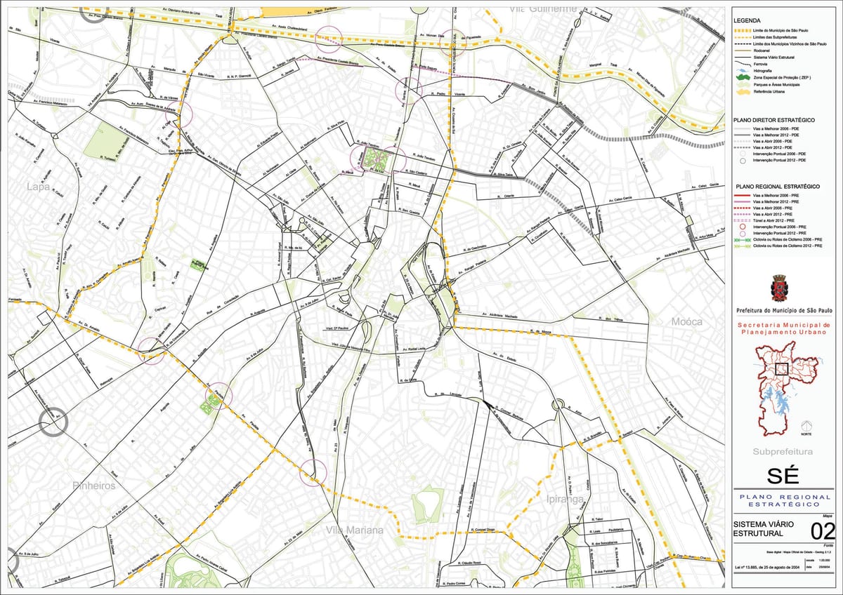 Mapa ng Se São Paulo - Kalsada