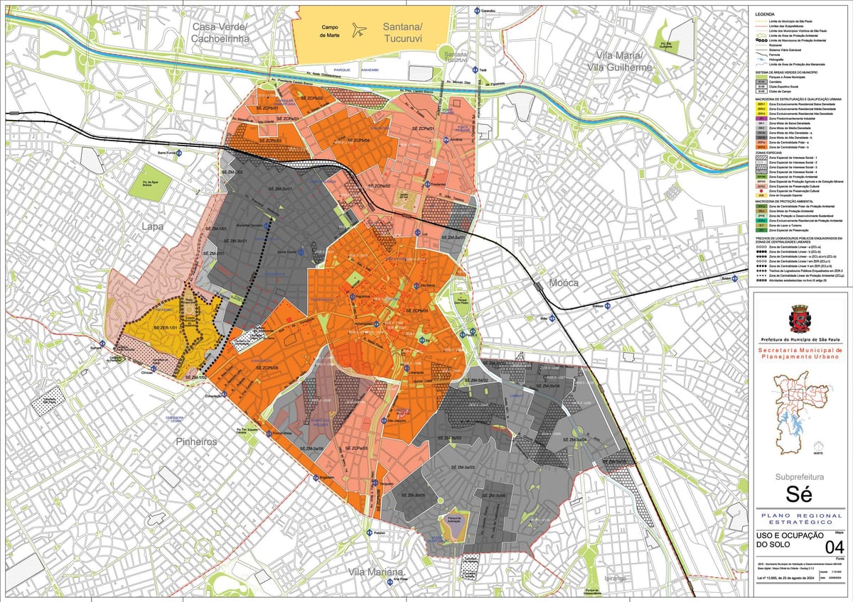 Mapa ng Se São Paulo - Okupasyon ng lupa