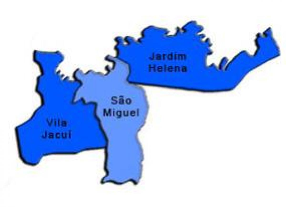 Mapa ng São Miguel Paulista sub-prefecture