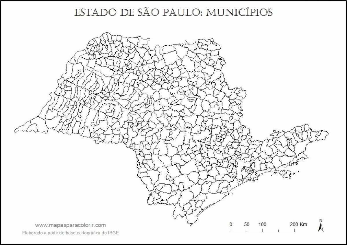 Mapa ng São Paulo birhen - munisipyo