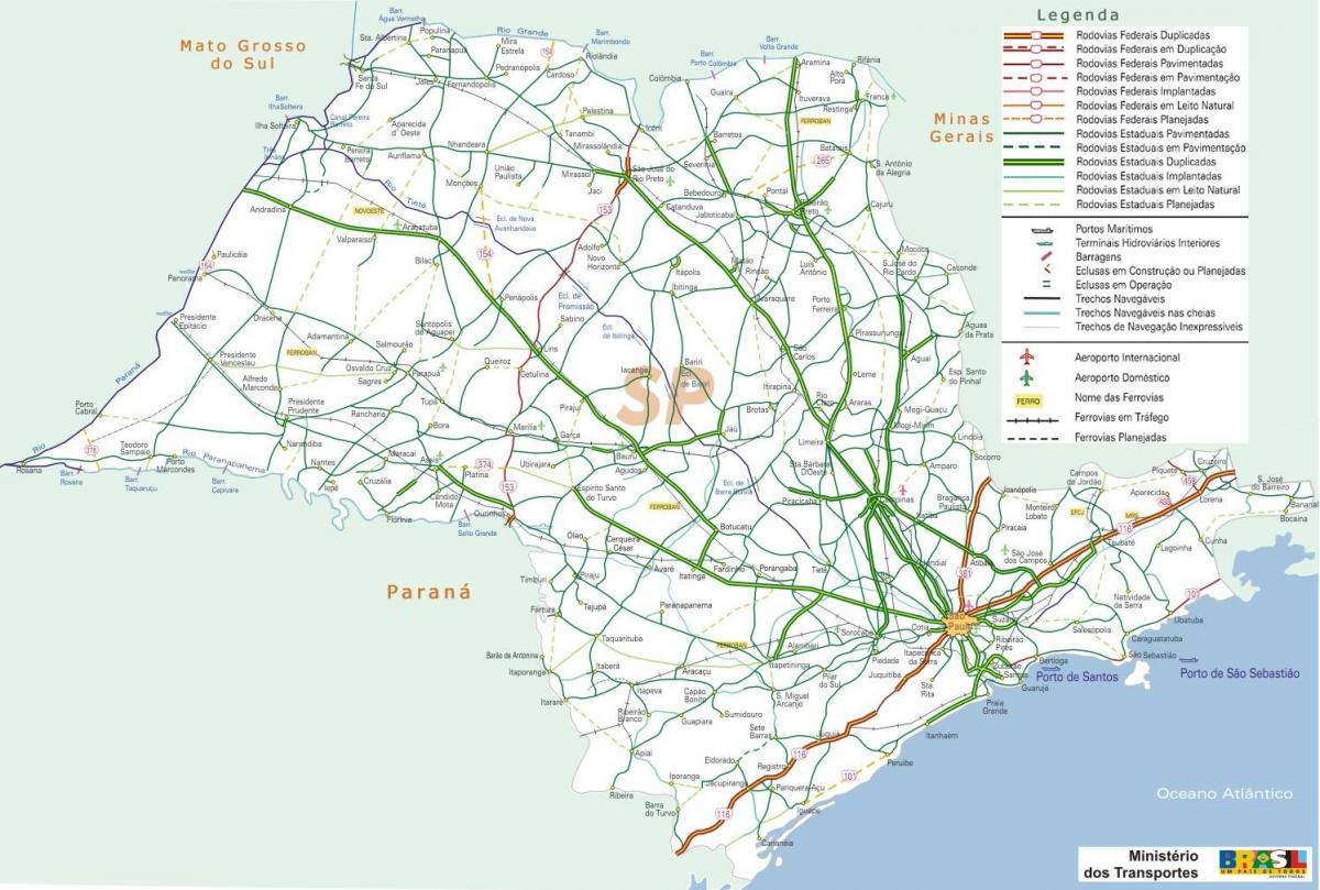 Mapa ng São Paulo highway