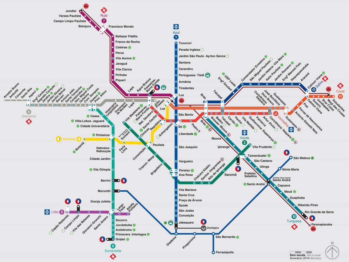 Mapa ng São Paulo transports