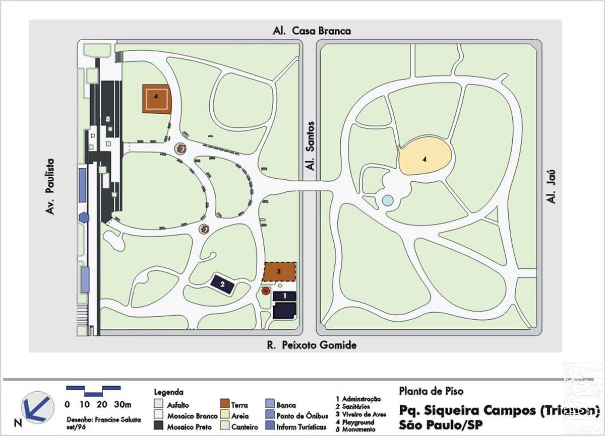 Mapa ng Trianon São Paulo Park
