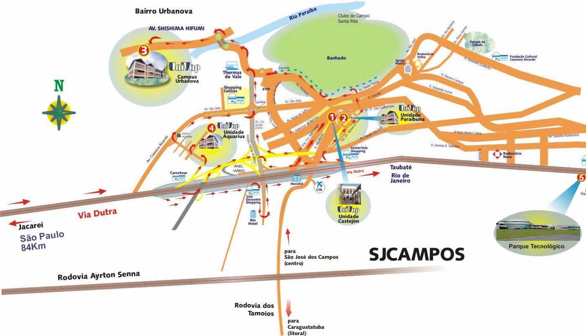 Mapa ng UNIVAP São Paulo