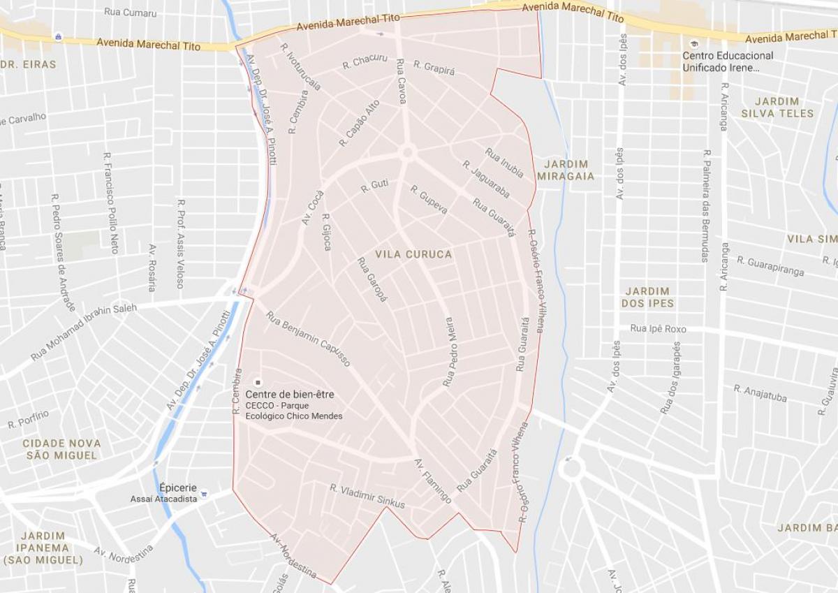 Mapa ng Vila Curuçá São Paulo