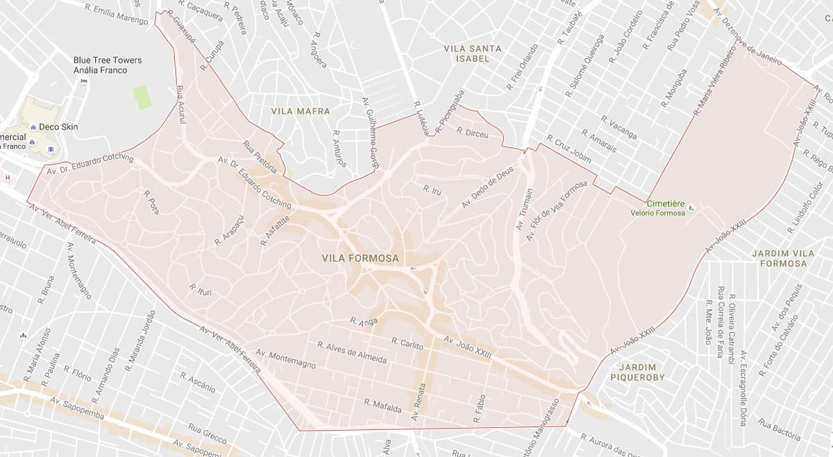 Mapa ng Vila Formosa São Paulo