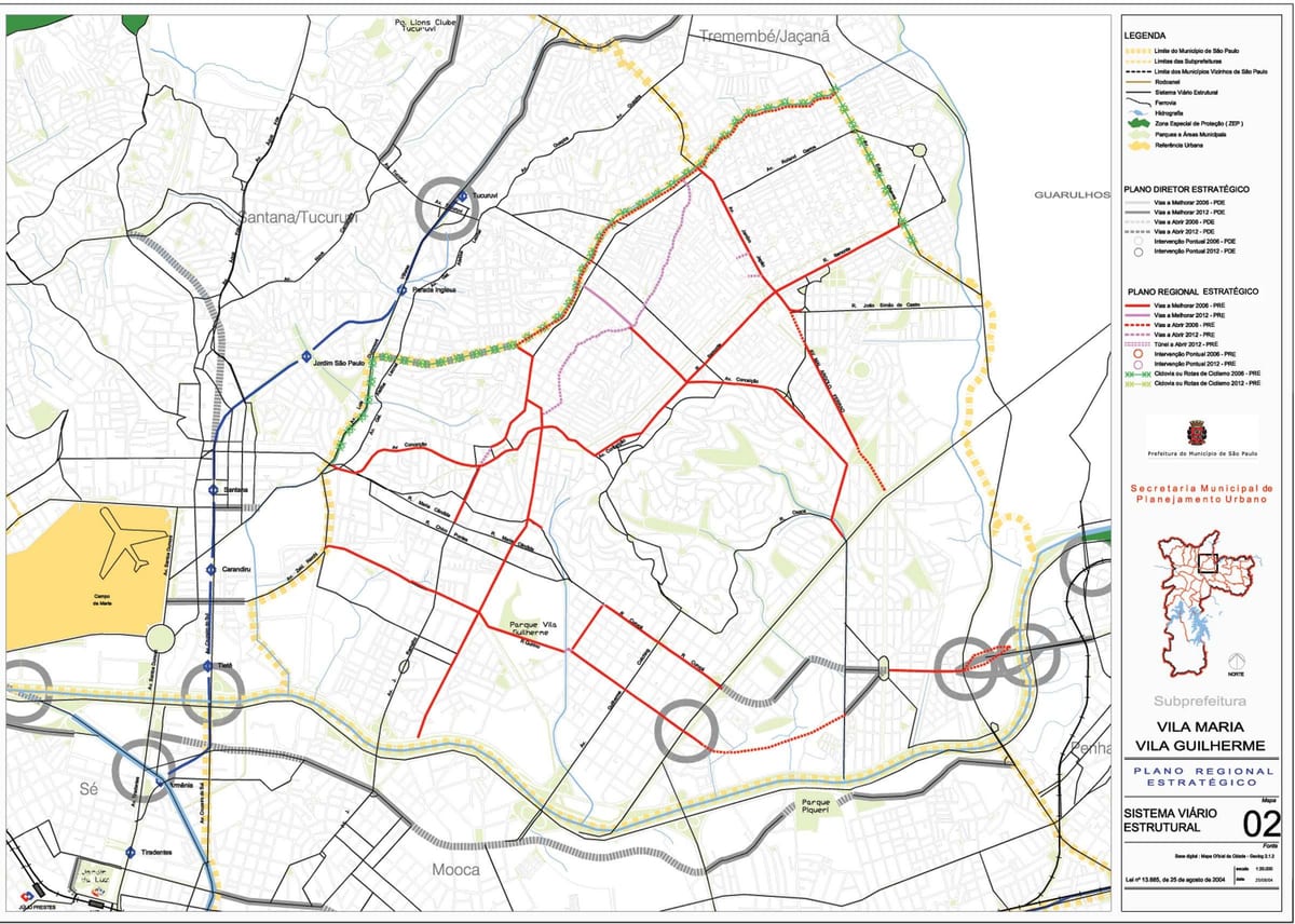 Mapa ng Vila Maria São Paulo - Kalsada