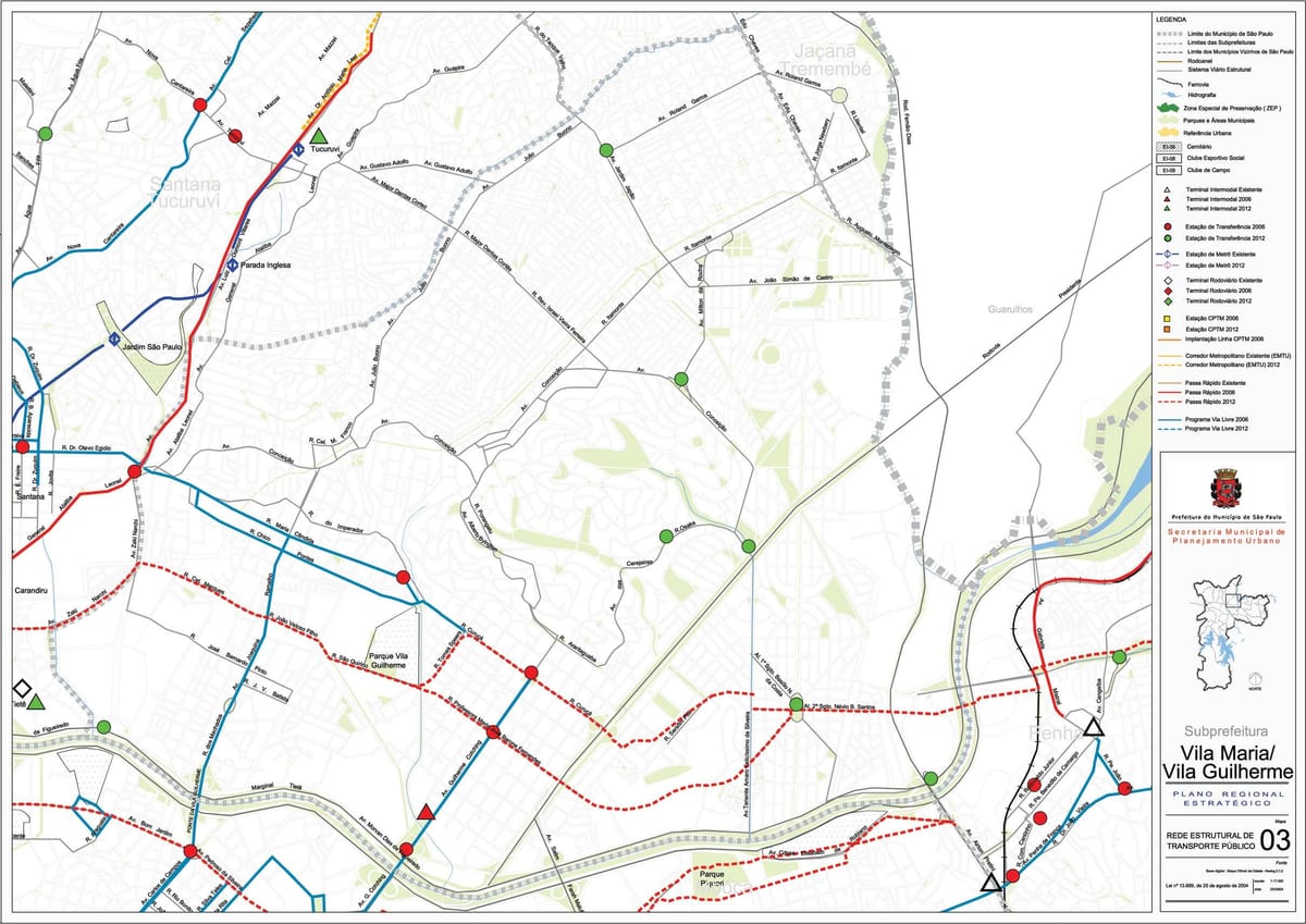 Mapa ng Vila Maria São Paulo - Pampublikong transports
