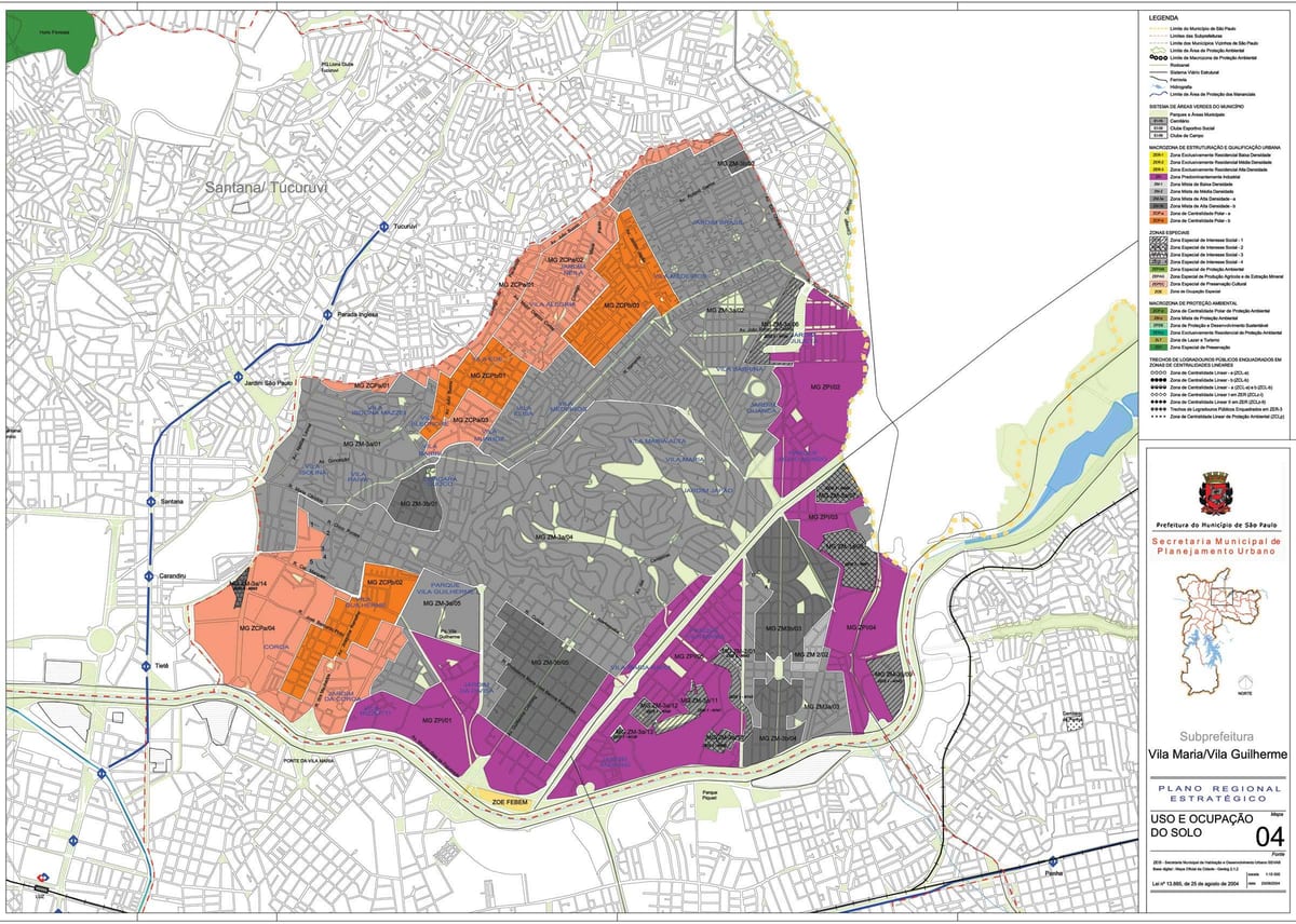 Mapa ng Vila Maria São Paulo - Okupasyon ng lupa
