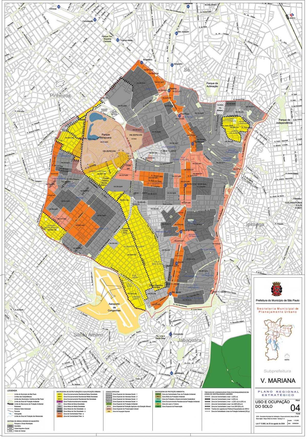 Mapa ng Vila Mariana São Paulo - Okupasyon ng lupa