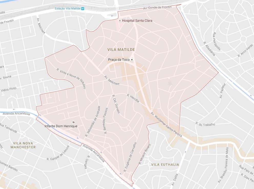Mapa ng Vila Matilde São Paulo