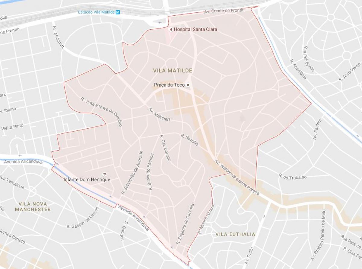 Mapa ng Vila Matilde São Paulo