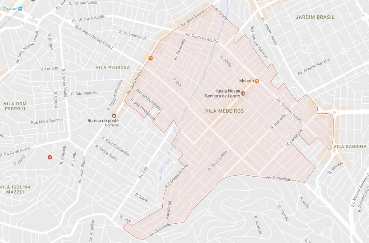Mapa ng Vila Medeiros sa São Paulo