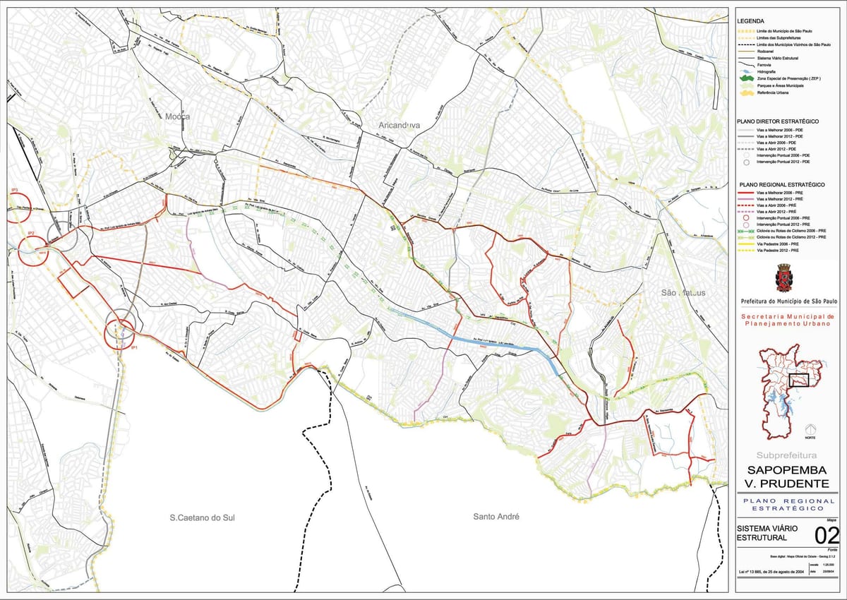 Mapa ng Vila Prudente São Paulo - Kalsada