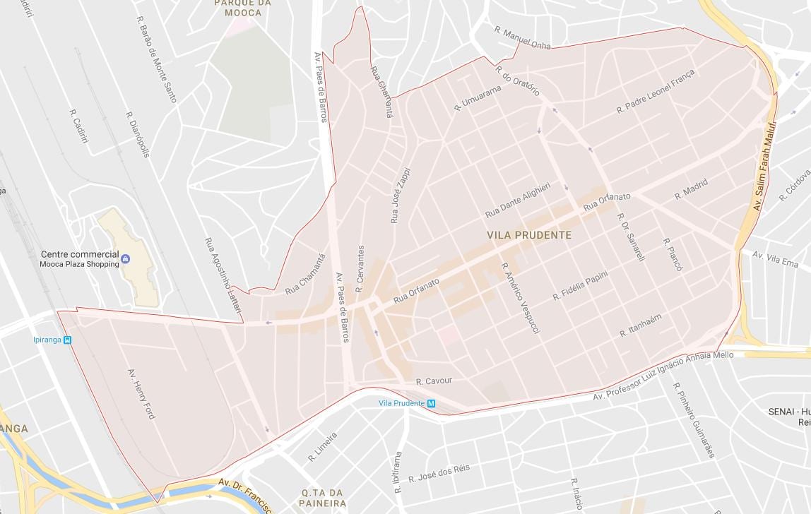 Mapa ng Vila Prudente São Paulo