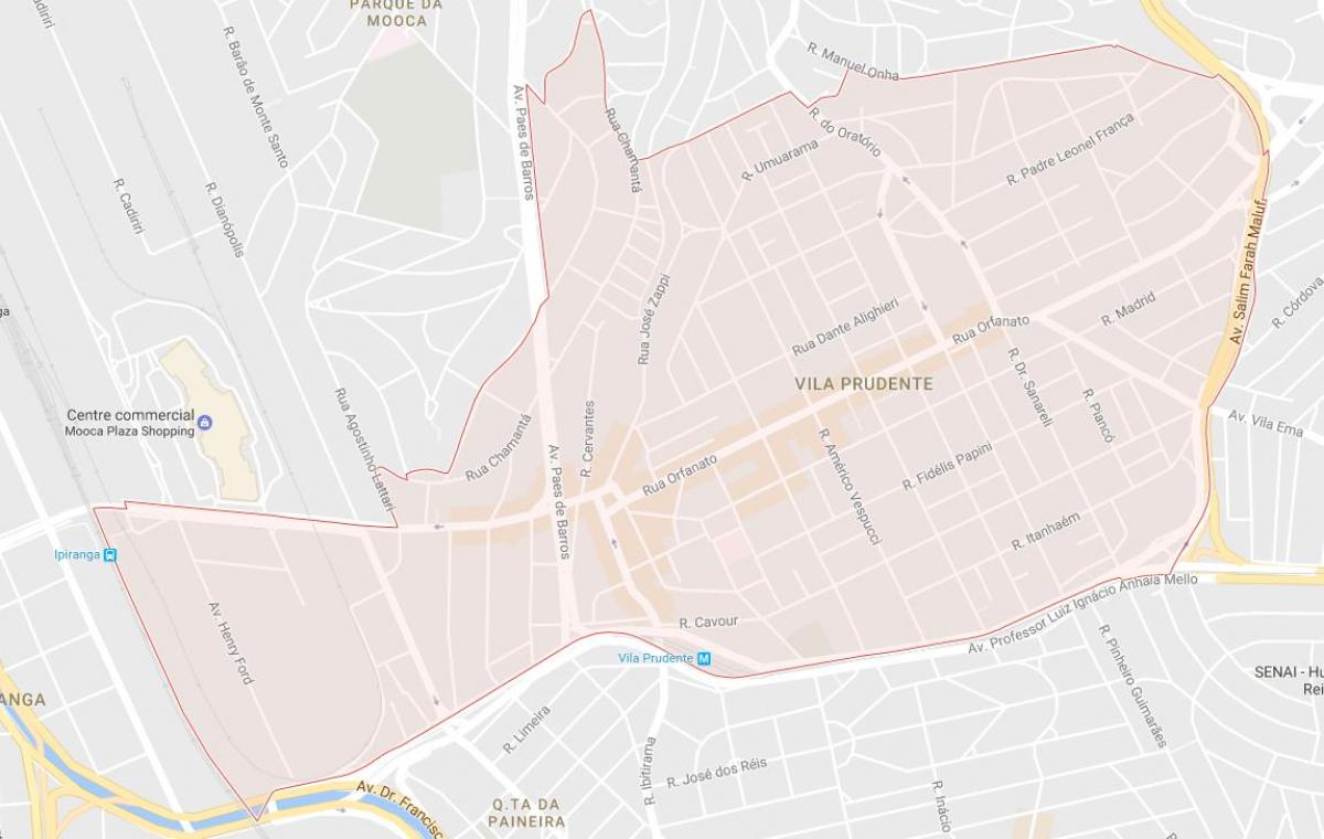 Mapa ng Vila Prudente São Paulo