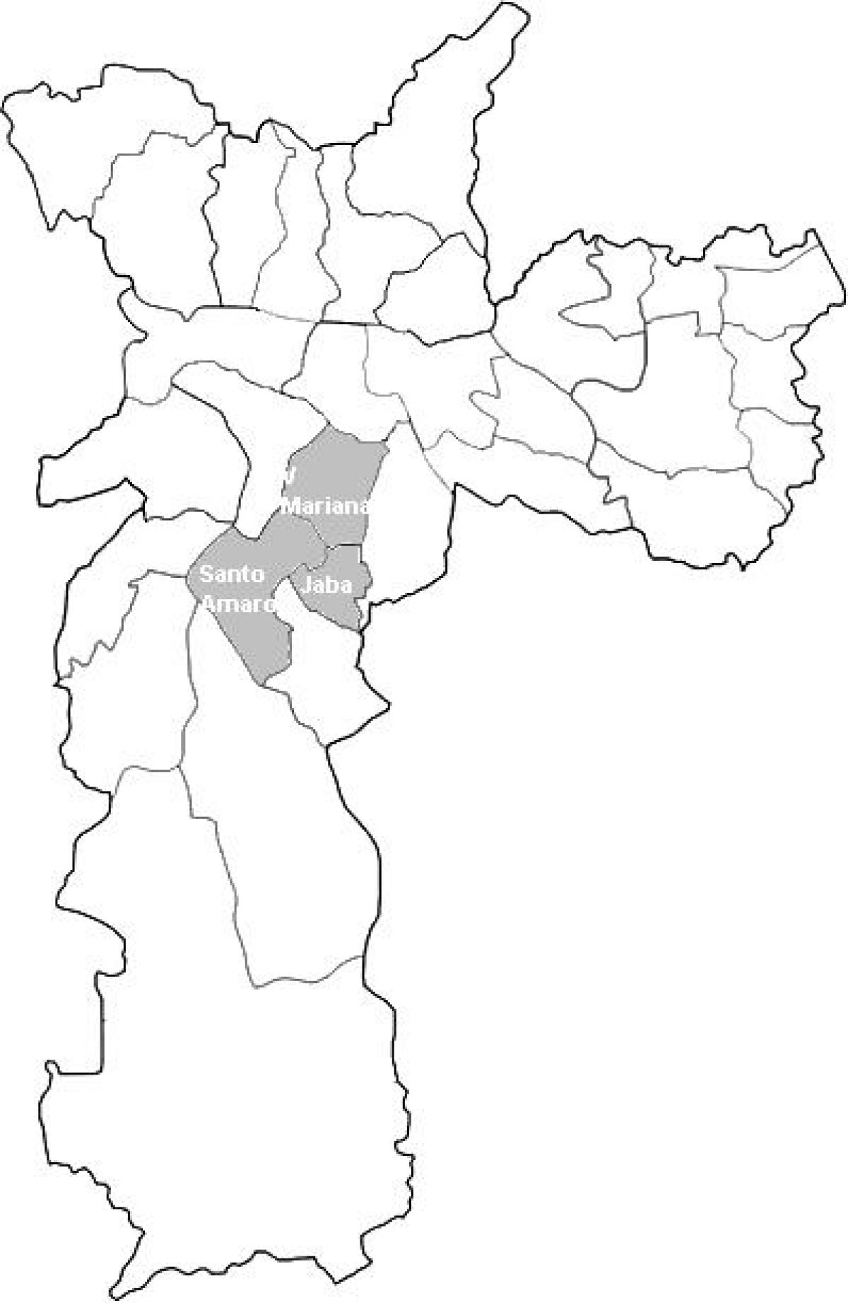 Mapa ng zone Centro-Sul São Paulo
