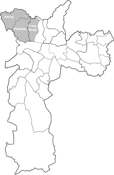 Mapa ng zone Noroeste São Paulo