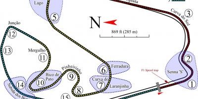 Mapa ng Autódromo José Carlos Tulin ng lakad ng São Paulo