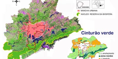 Mapa ng biosphere reserve ng green belt ng São Paulo