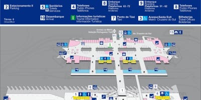 Mapa ng bus terminal Tietê - itaas na palapag