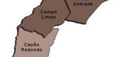 Mapa ng Campo Limpo sub-prefecture