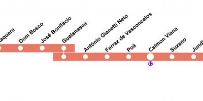 Mapa ng CPTM São Paulo - Line 11 - Coral